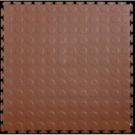 LOCK-TILE Lock-TileÂ PVC Floor Tiles, , 19.5x19.5", Coin, Brown LK004